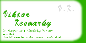 viktor kesmarky business card
